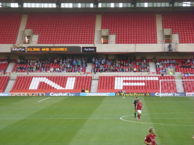 Wigan fans in the Bridgford Stand